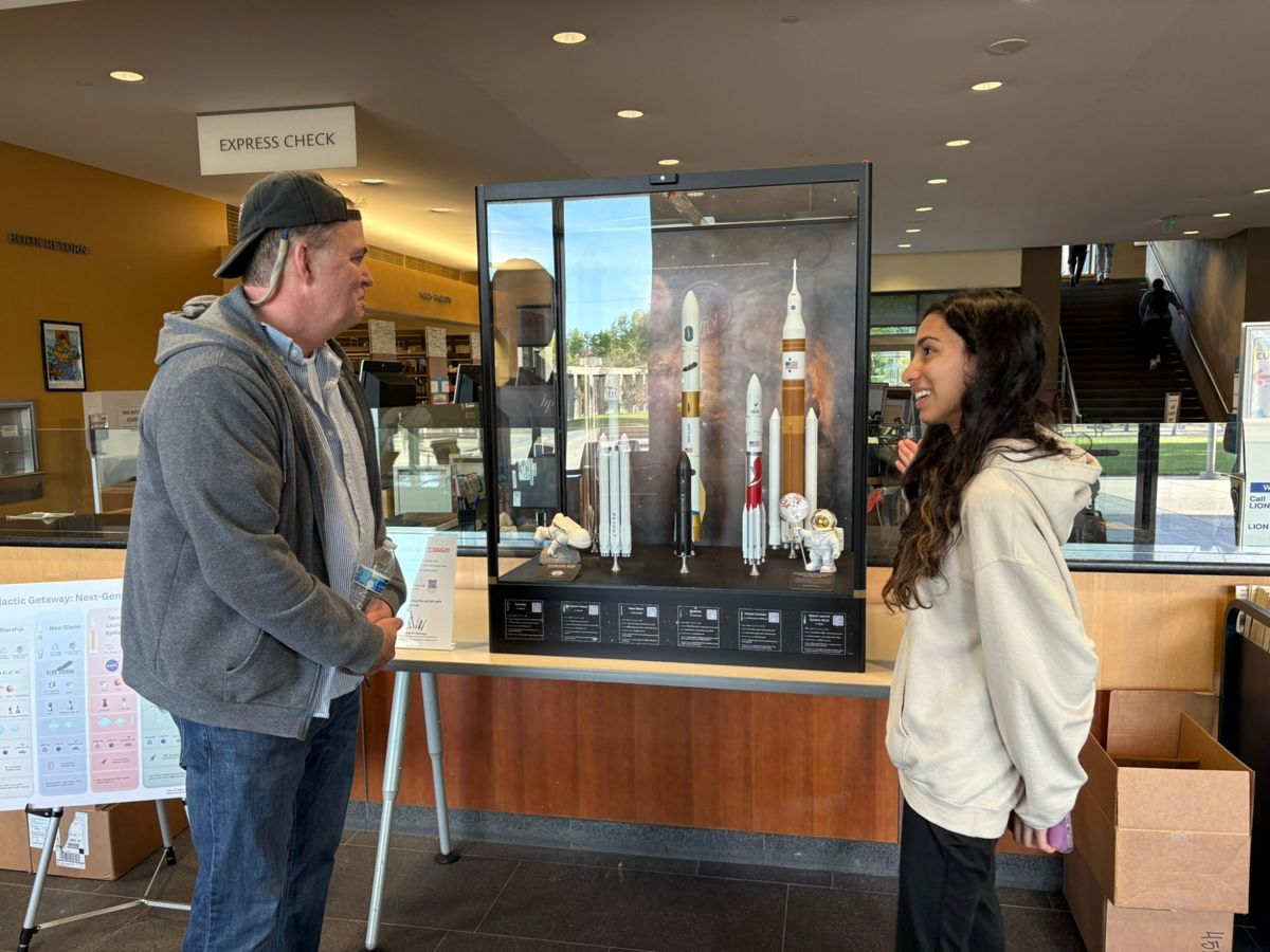 Talking rockets with a visitor